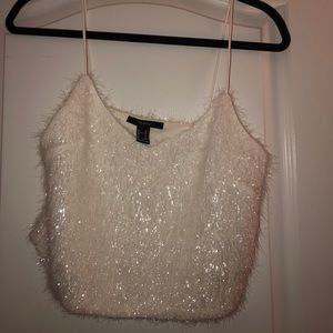 Sparkly White Crop Top